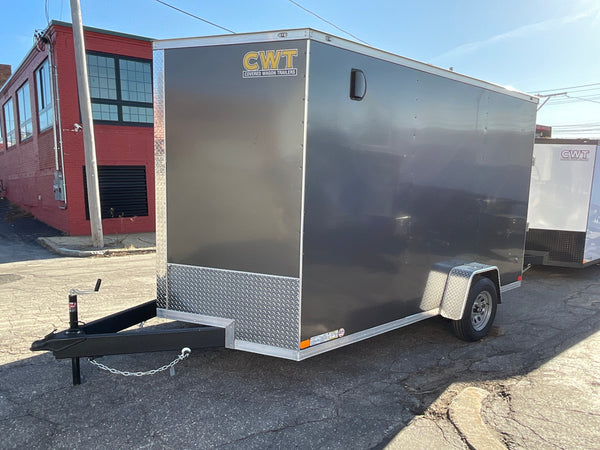 Covered Wagon Enclosed Cargo Trailer 7'x12'+2'V 7' Interior CHARCOAL RAMP *Scratch & Dent* Covered Wagon Trailers