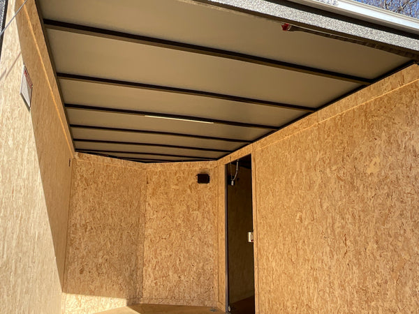 Covered Wagon Enclosed Cargo Trailer 7'x12'+2'V 7' Interior CHARCOAL RAMP *Scratch & Dent* Covered Wagon Trailers