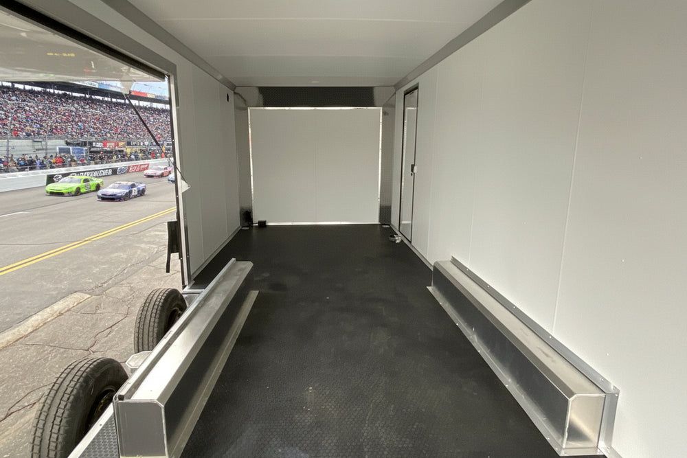 Enclosed Car Hauler Trailer 8.5’x24′ Flat Front Black Blackout Ramp High Country Aluminum Ron's Toy Shop, Inc.