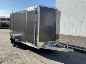 Enclosed Cargo Trailer 6'x12' CHARCOAL RAMP High Country Aluminum Xpress Trailers