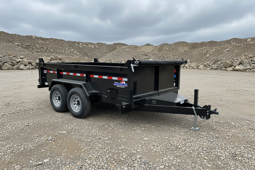 Dump Trailer 7'x12' Black Hawke 12000 GVWR with Ramps Hawke Trailers