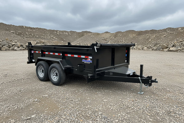 Dump Trailer 7'x12' Black Hawke 12000 GVWR with Ramps Hawke Trailers