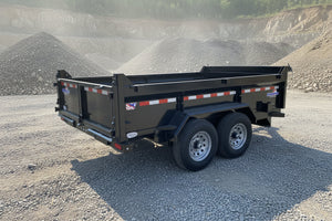 Dump Trailer 7'x12' Black Hawke 12000 GVWR with Ramps Hawke Trailers
