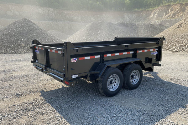 Dump Trailer 7'x12' Black Hawke 12000 GVWR with Ramps Hawke Trailers