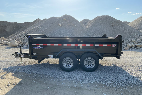 Dump Trailer 7'x12' Black Hawke 12000 GVWR with Ramps Hawke Trailers