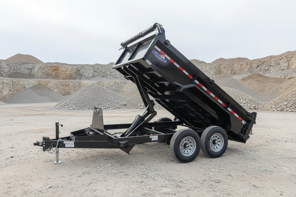 Dump Trailer 7'x12' Black Hawke 12000 GVWR with Ramps Hawke Trailers
