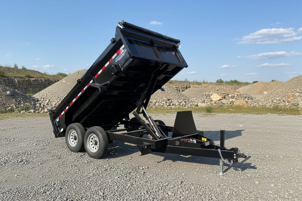 Dump Trailer 7'x12' Black Hawke 12000 GVWR with Ramps Hawke Trailers