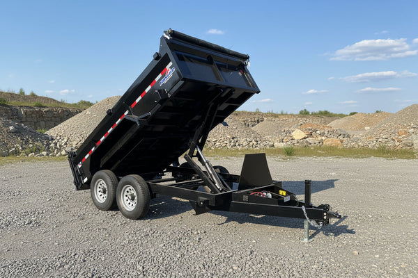 Dump Trailer 7'x12' Black Hawke 12000 GVWR with Ramps Hawke Trailers