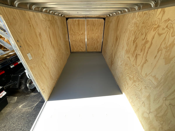 Enclosed Cargo Trailer 7'x16' Black Barn Door Car Mate 6'6" Interior Car Mate Trailers