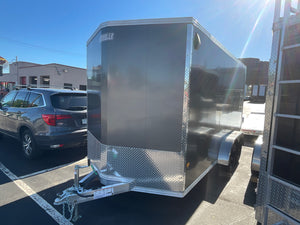 Enclosed 7x14 Cargo Trailer Charcoal EZ-Hauler Aluminum