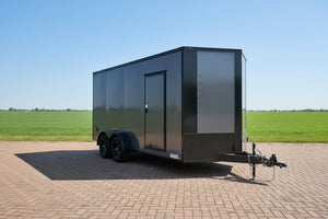 Enclosed Trailer 7'x16 Xtreme Cargo Charcoal Black Out 7' Interior