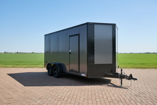 Enclosed Trailer 7'x16 Xtreme Cargo Charcoal Black Out 7' Interior