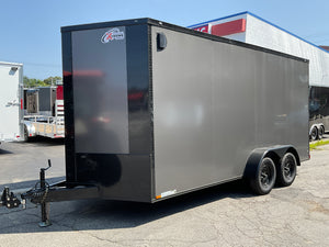 Enclosed Trailer 7'x16 Xtreme Cargo Charcoal Black Out 7' Interior