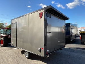 101"X12' Multi-Sport Durabull Snowmobile Trailer Charcoal 10" Extra Height Black-Out Rear Spoiler DuraBull Trailers