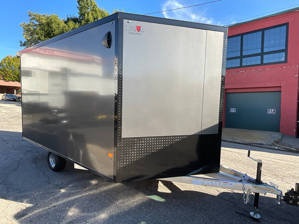 101"X12' Multi-Sport Durabull Snowmobile Trailer Charcoal 10" Extra Height Black-Out Rear Spoiler DuraBull Trailers