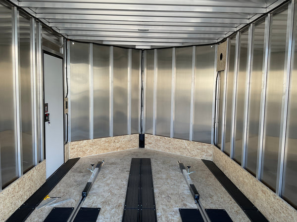 101"X12' Multi-Sport Durabull Snowmobile Trailer Charcoal 10" Extra Height Black-Out Rear Spoiler DuraBull Trailers