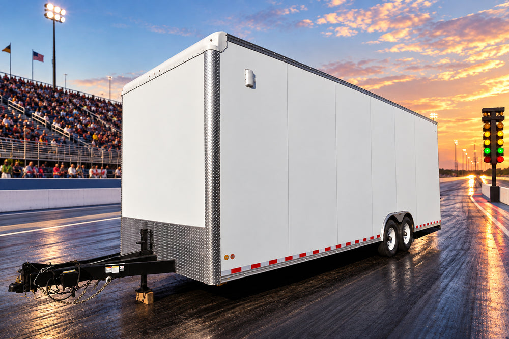 Car Mate CM828SD 8.5x28 14k – Super Duty Enclosed Cargo Trailer, Dual 7k Dexter Sprung Axles used