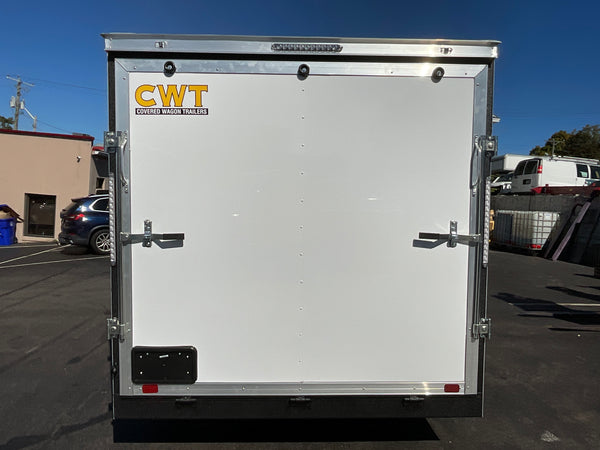 Enclosed Cargo Trailer 6'x12'+2'V BLK RAMP Covered Wagon