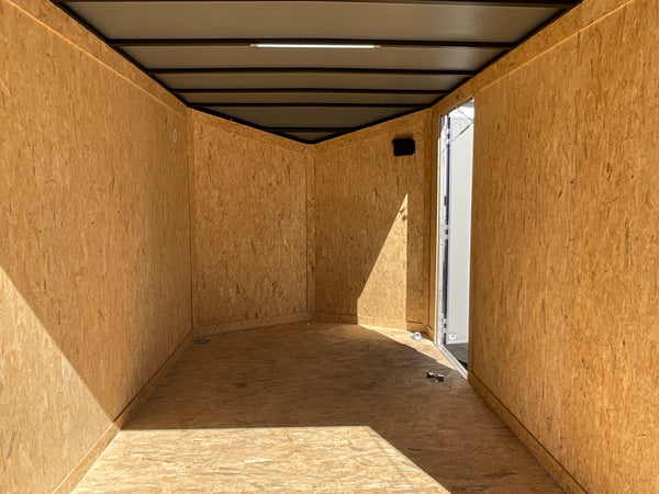 Enclosed Cargo Trailer 6'x12'+2'V BLK RAMP Covered Wagon