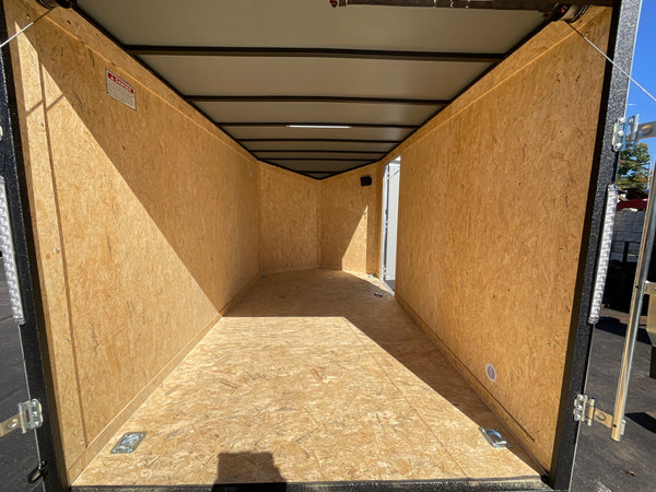Enclosed Cargo Trailer 6'x12'+2'V BLK RAMP Covered Wagon