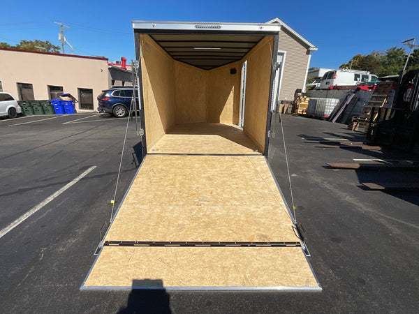 Enclosed Cargo Trailer 6'x12'+2'V BLK RAMP Covered Wagon