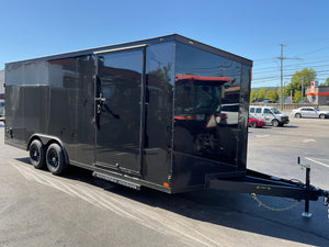 Covered Wagon Enclosed Car Hauler Trailer 8.5'x20'+2'V BLACK Blackout