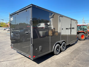 Covered Wagon Enclosed Car Hauler Trailer 8.5'x20'+2'V BLACK Blackout