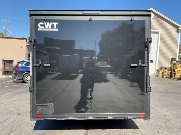 Covered Wagon Enclosed Car Hauler Trailer 8.5'x20'+2'V BLACK Blackout