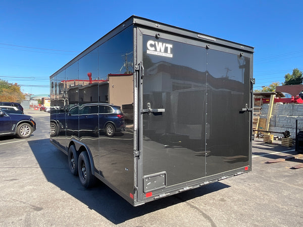 Covered Wagon Enclosed Car Hauler Trailer 8.5'x20'+2'V BLACK Blackout