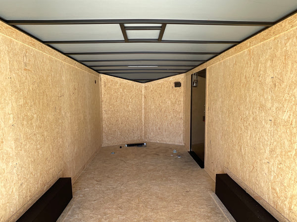 Covered Wagon Enclosed Car Hauler Trailer 8.5'x20'+2'V BLACK Blackout