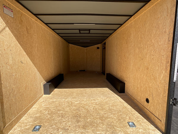 Covered Wagon Enclosed Car Hauler Trailer 8.5'x20'+2'V BLACK Blackout