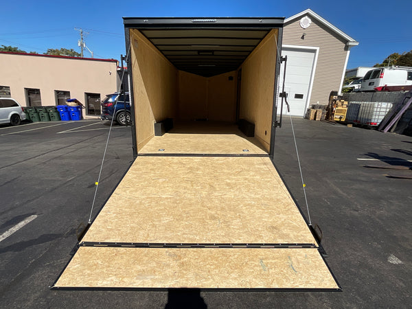 Covered Wagon Enclosed Car Hauler Trailer 8.5'x20'+2'V BLACK Blackout