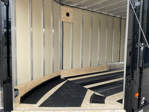Enclosed Cargo 7.5'x18'+5'V Black Blackout RAMP DuraBull Aluminum 6" extra height
