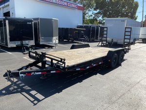 PJ Trailers 83"x20' Heavy Hauler Utility Trailer 20x83" Black 14K GVWR, Dexter Axles, 6in Channel, Spring Assist Ramps