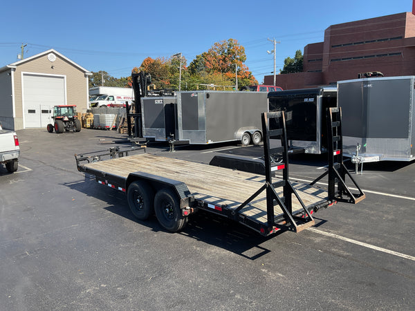 PJ Trailers 83"x20' Heavy Hauler Utility Trailer 20x83" Black 14K GVWR, Dexter Axles, 6in Channel, Spring Assist Ramps