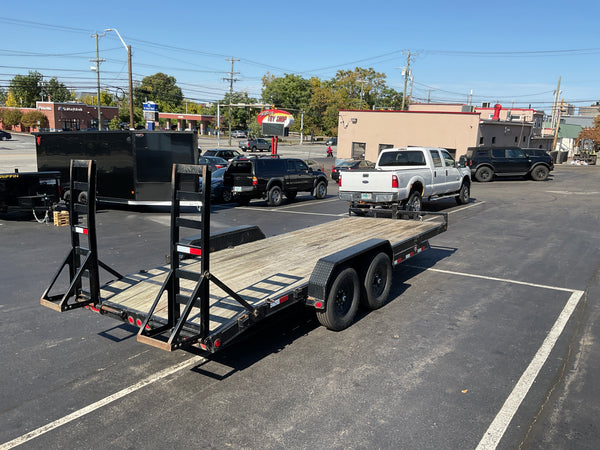 PJ Trailers 83"x20' Heavy Hauler Utility Trailer 20x83" Black 14K GVWR, Dexter Axles, 6in Channel, Spring Assist Ramps