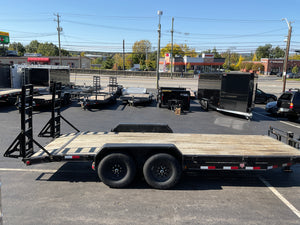 PJ Trailers 83"x20' Heavy Hauler Utility Trailer 20x83" Black 14K GVWR, Dexter Axles, 6in Channel, Spring Assist Ramps