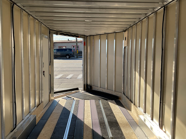 Enclosed Cargo 7.5'x18'+5'V Charcoal RAMP DuraBull Aluminum 7ft. Interior, Dexter Galvanized Axles, Aluminum Wheels, Rear Canopy, Snow Package, .080 Composite Exterior, 3 Year Warranty