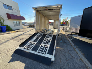 Enclosed Cargo 7.5'x18'+5'V Charcoal RAMP DuraBull Aluminum 7ft. Interior, Dexter Galvanized Axles, Aluminum Wheels, Rear Canopy, Snow Package, .080 Composite Exterior, 3 Year Warranty