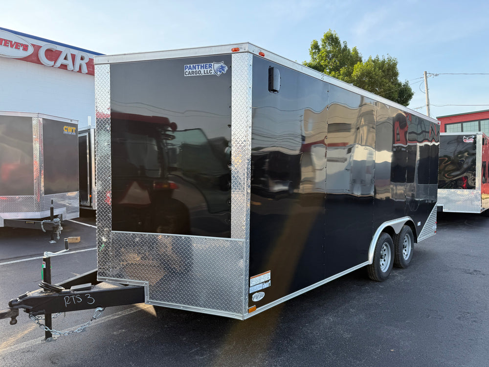 Panther Cargo Car Trailer 8.5'x18' 7k Ramp Door Black