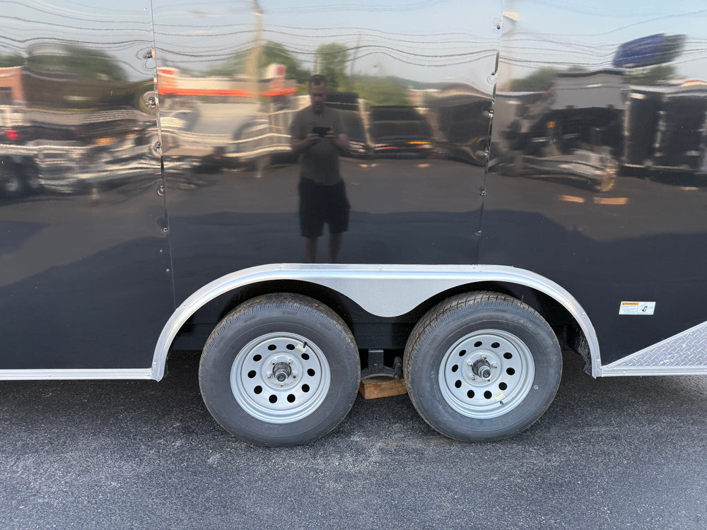 Panther Cargo Car Trailer 8.5'x18' 7k Ramp Door Black