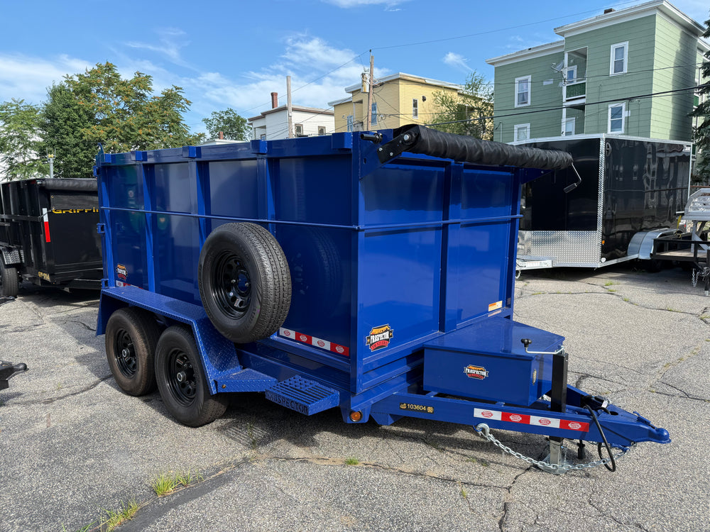 Dump Trailer 6'x10' BLACK Covered Wagon - 48" High Sides - 10K GVWR w/ Spare Tire + Mount