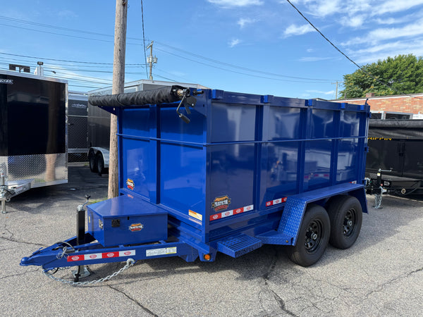 Dump Trailer 6'x10' BLACK Covered Wagon - 48" High Sides - 10K GVWR w/ Spare Tire + Mount