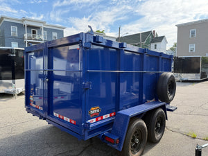 Dump Trailer 6'x10' BLACK Covered Wagon - 48" High Sides - 10K GVWR w/ Spare Tire + Mount