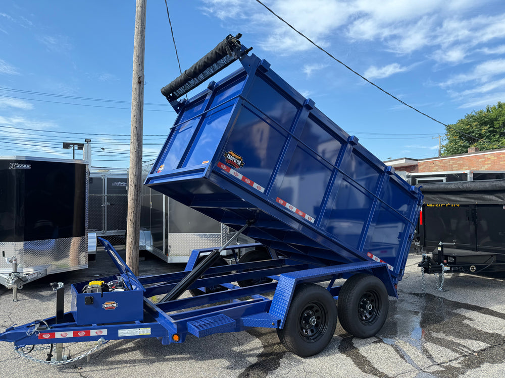 Dump Trailer 6'x10' BLACK Covered Wagon - 48" High Sides - 10K GVWR w/ Spare Tire + Mount