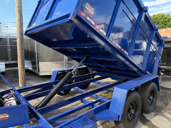 Dump Trailer 6'x10' BLACK Covered Wagon - 48" High Sides - 10K GVWR w/ Spare Tire + Mount