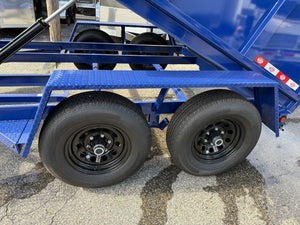 Dump Trailer 6'x10' BLACK Covered Wagon - 48" High Sides - 10K GVWR w/ Spare Tire + Mount