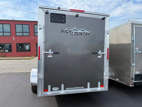 Enclosed Cargo Trailer 6'x12' CHARCOAL RAMP High Country Aluminum Xpress Trailers