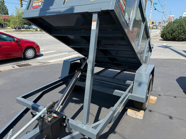 Prospector Trailers 4'x8' Manual Dump Trailer 2990 GVWR Gray