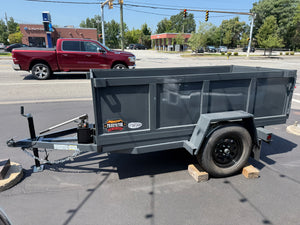 Prospector Trailers 4'x8' Manual Dump Trailer 2990 GVWR Gray